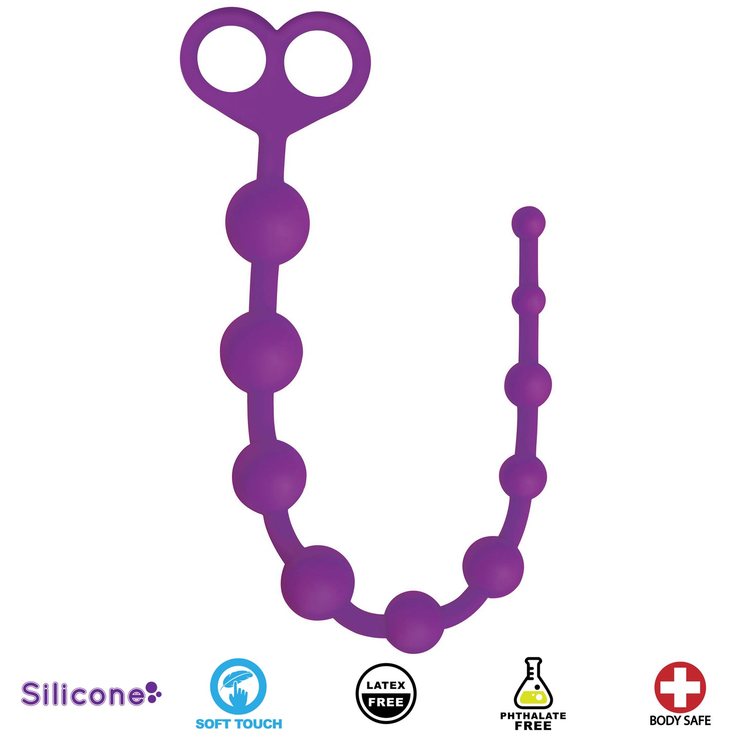 Perfect 10 Silicone Anal Beads - Purple