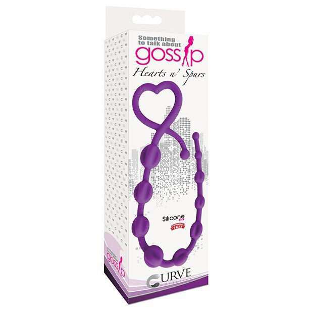 Hearts n Spurs Silicone Anal Beads- Purple
