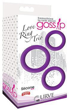 Love Ring Trio Silicone Cock Rings - Purple