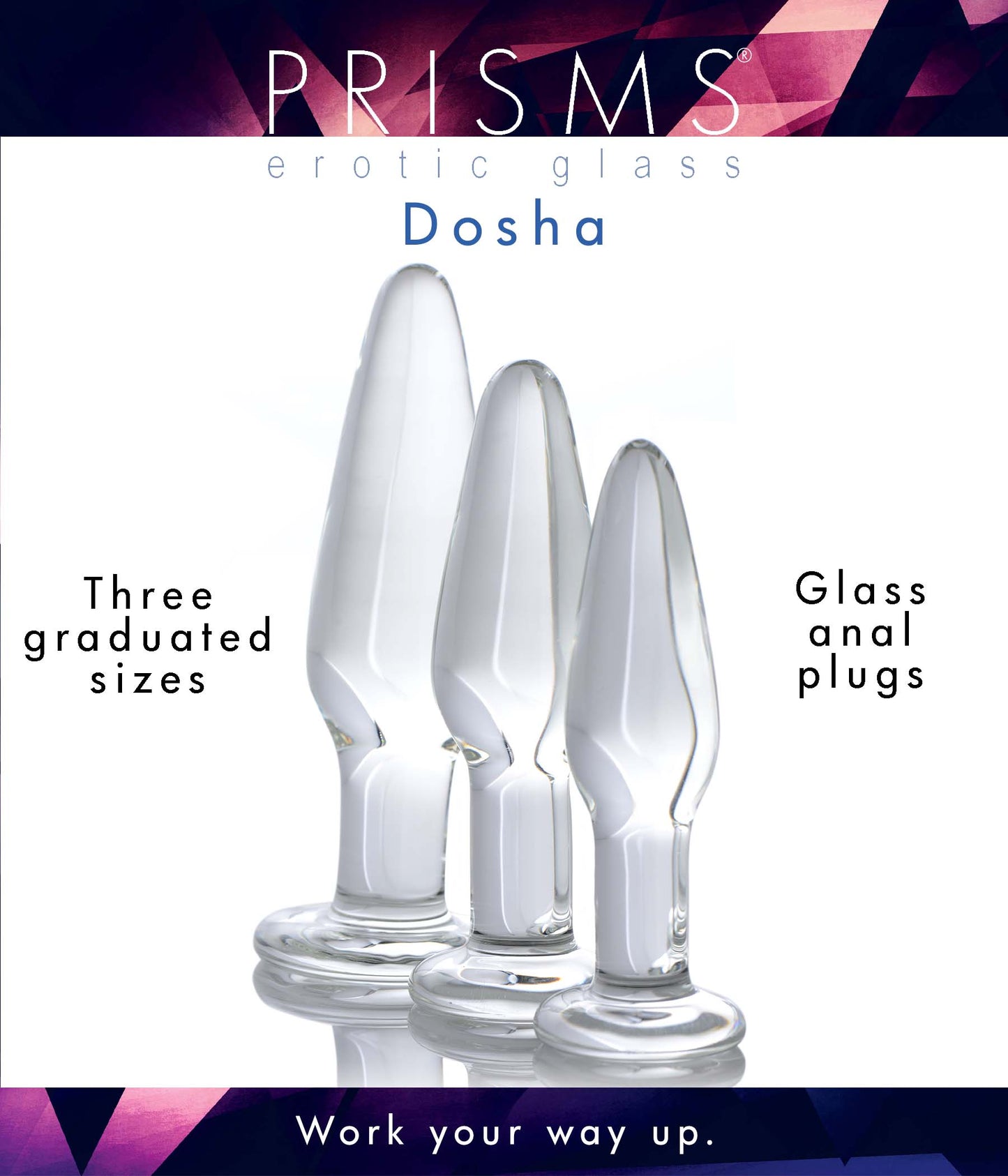 Dosha 3 Piece Glass Anal Plug Kit