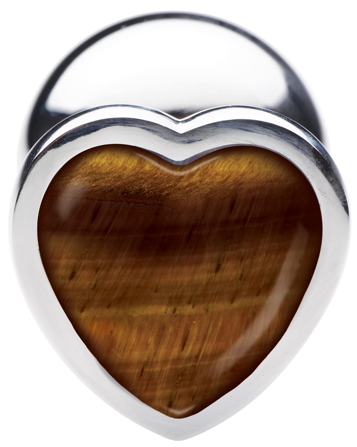 Authentic Tigers Eye Gemstone Heart Anal Plug - Small