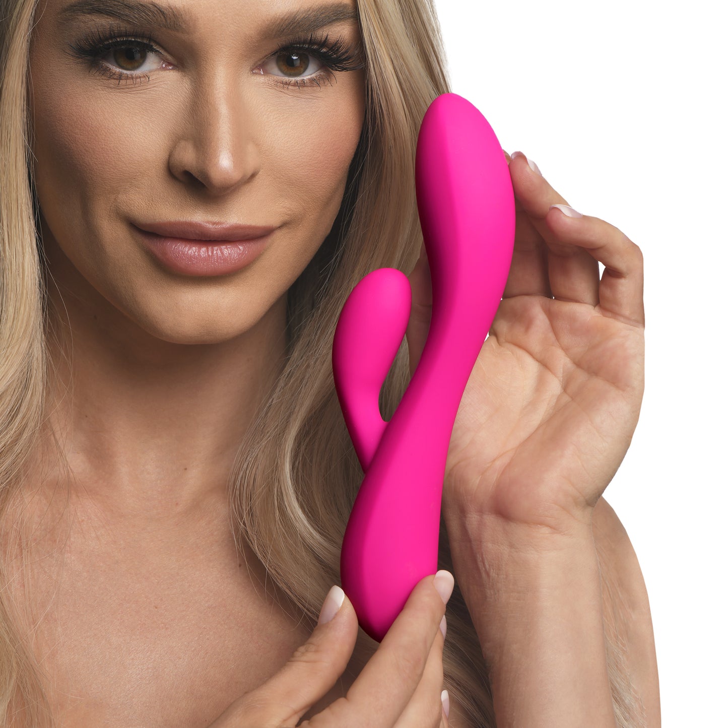 10X Flexible Silicone Rabbit Vibrator - Pink