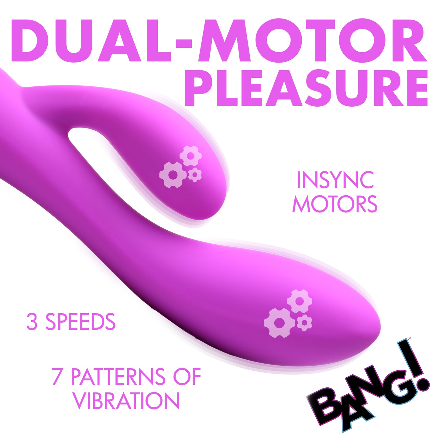 10X Flexible Silicone Rabbit Vibrator - Purple