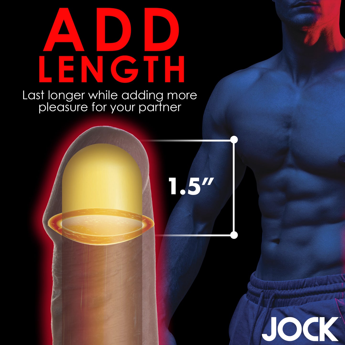 Extra Long 1.5 Inch Penis Extension - Dark