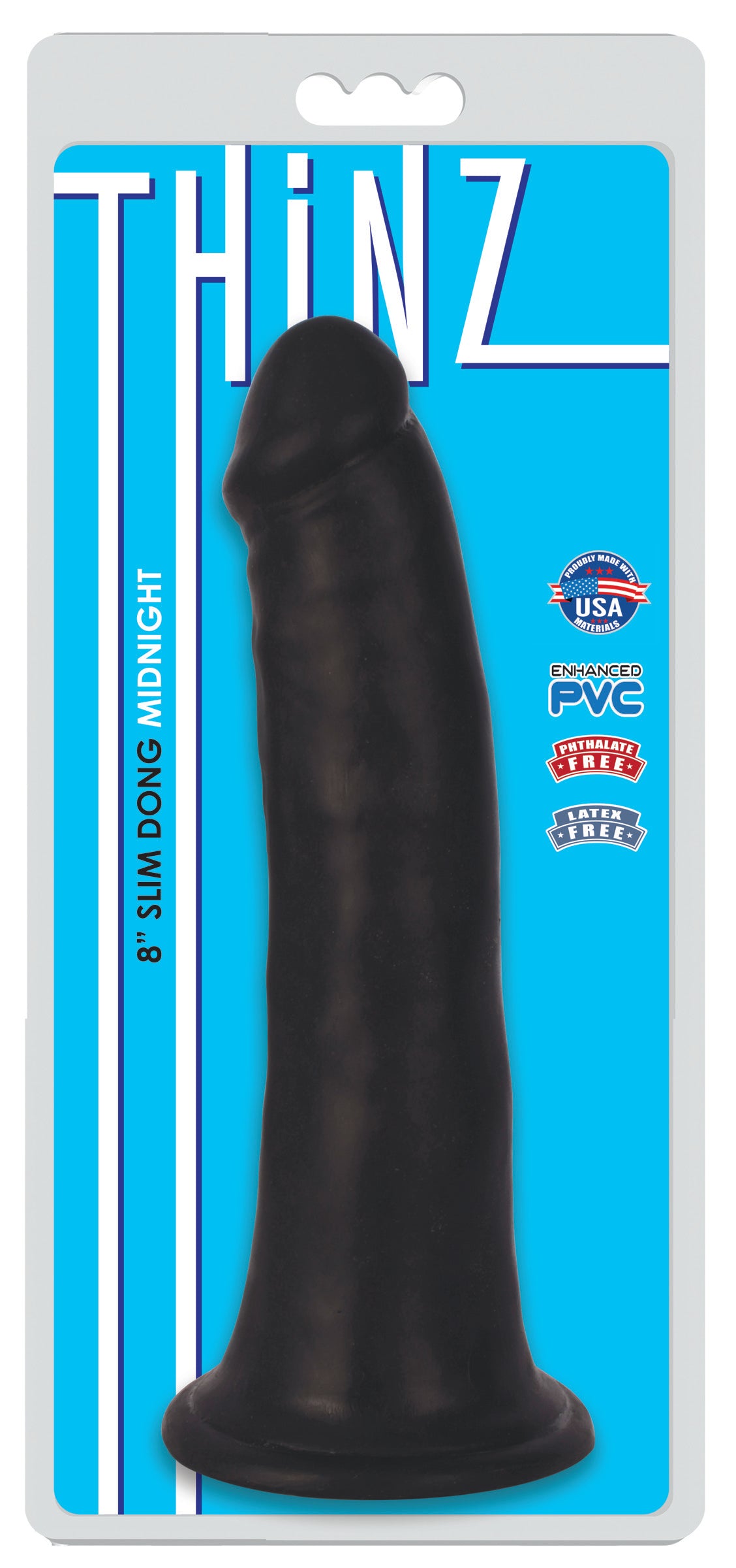 Thinz 8 Inch Slim Dildo- Black