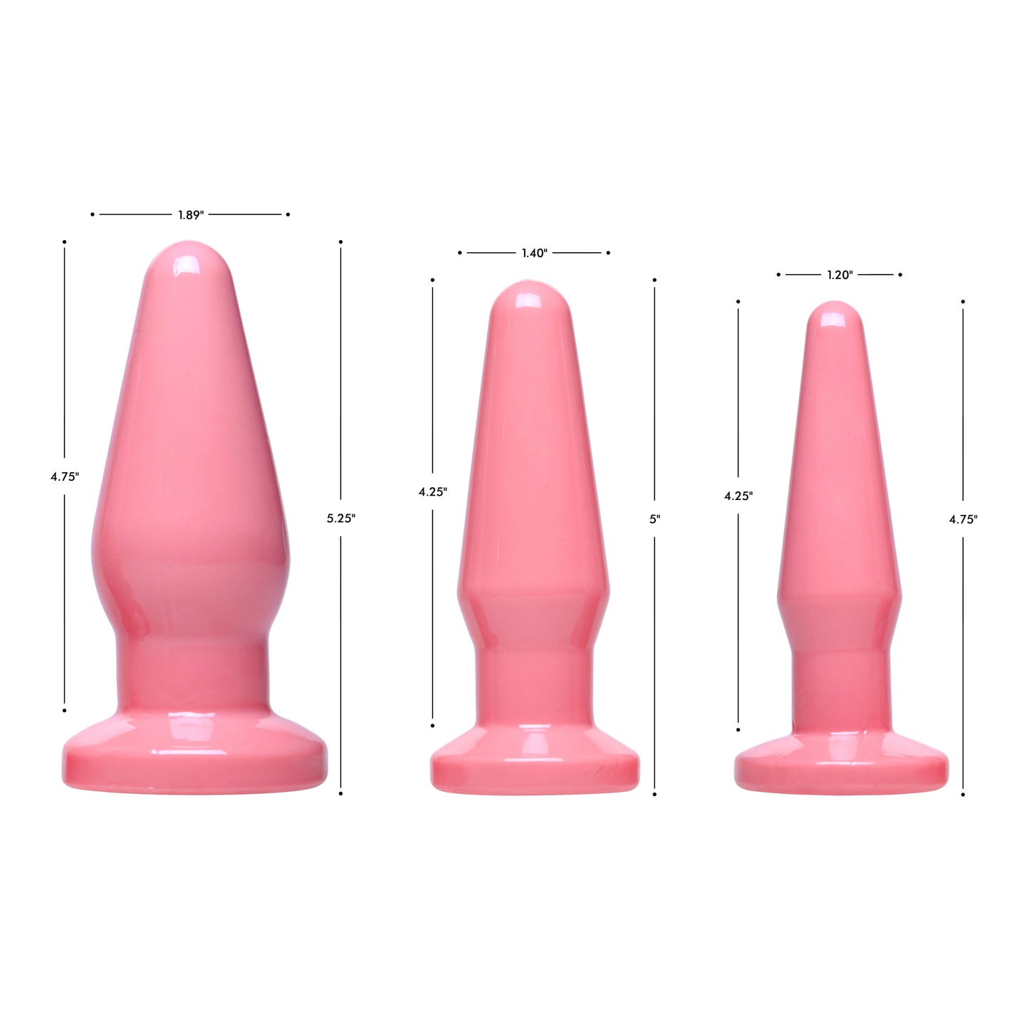 Pink Anal Plugs - Medium