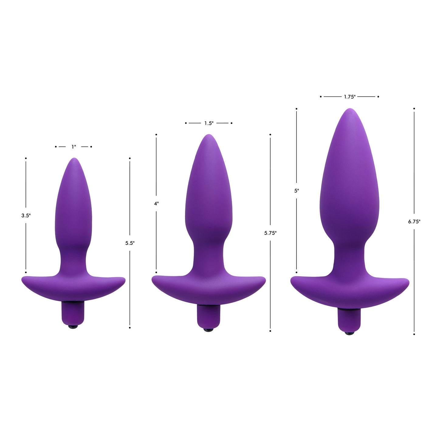 Aria Vibrating Silicone Anal Plug- Medium