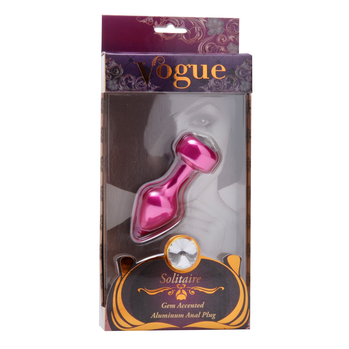 Solitaire Gem Accented Aluminum Anal Plug