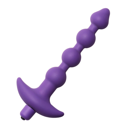 Violet Vibrating Silicone Anal Beads