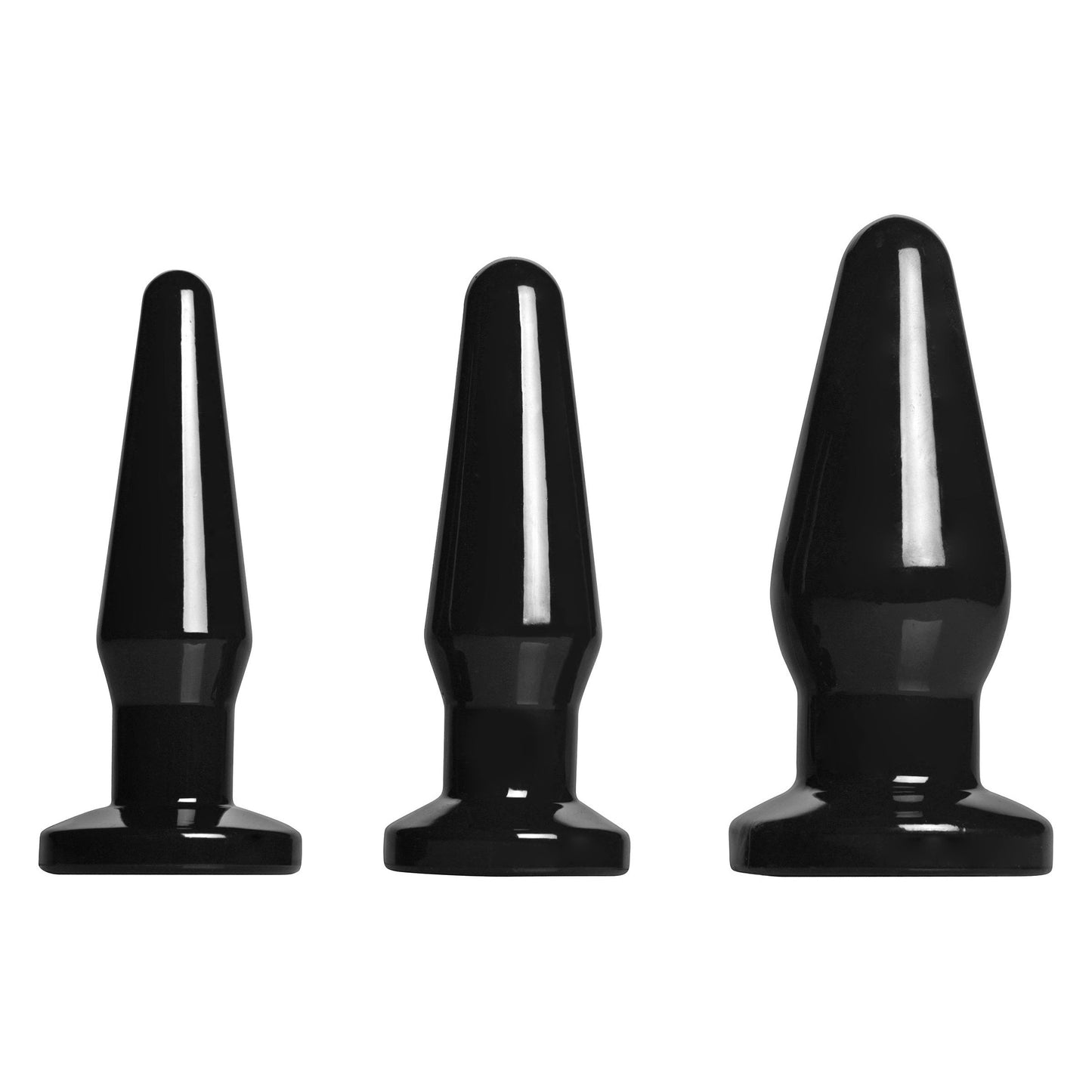 Level Up 3 Piece Anal Plug Set- Black