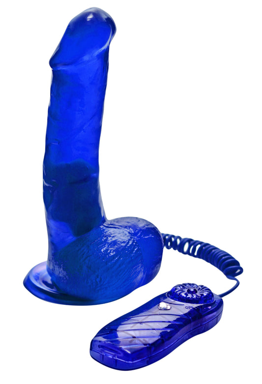 Vibrating Jelly Dildo- Blue