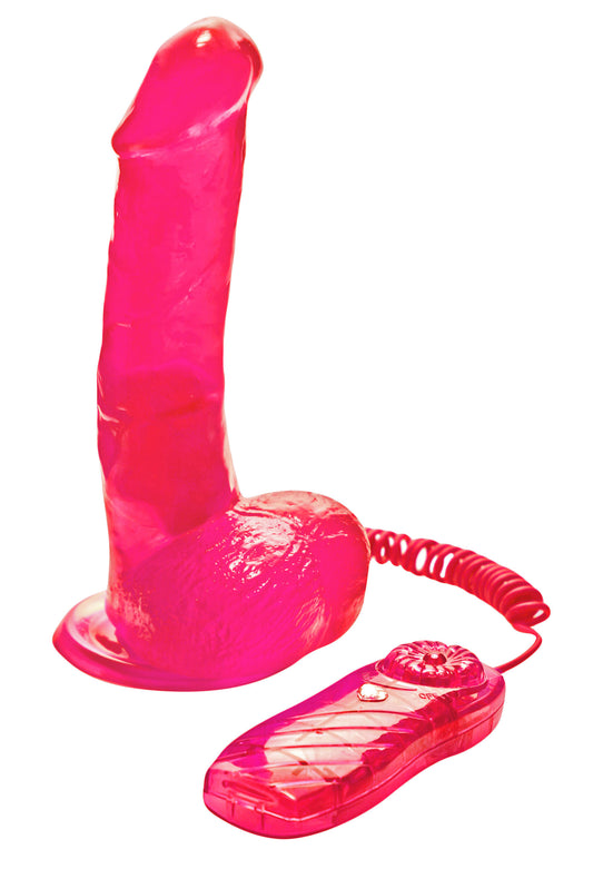 Vibrating Jelly Dildo- Pink