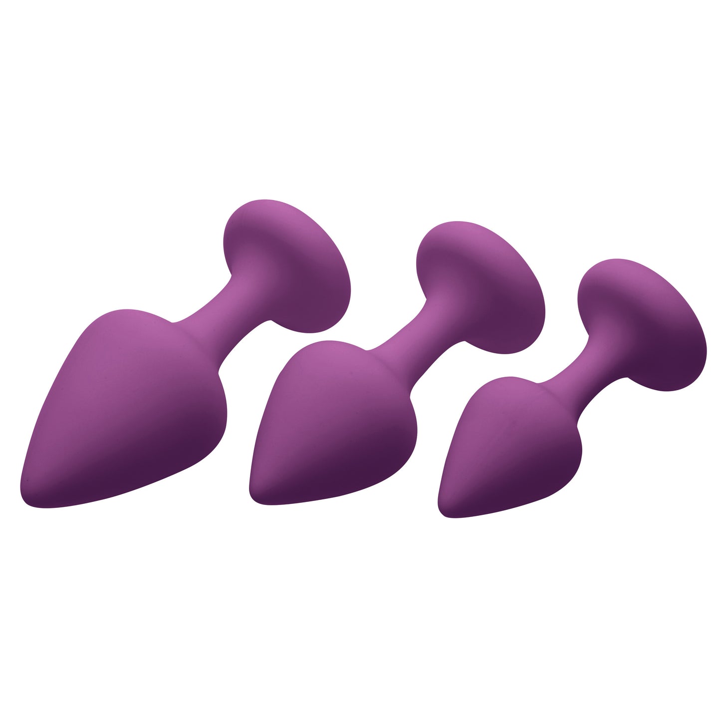 Purple Pleasures 3 Piece Silicone Anal Plugs