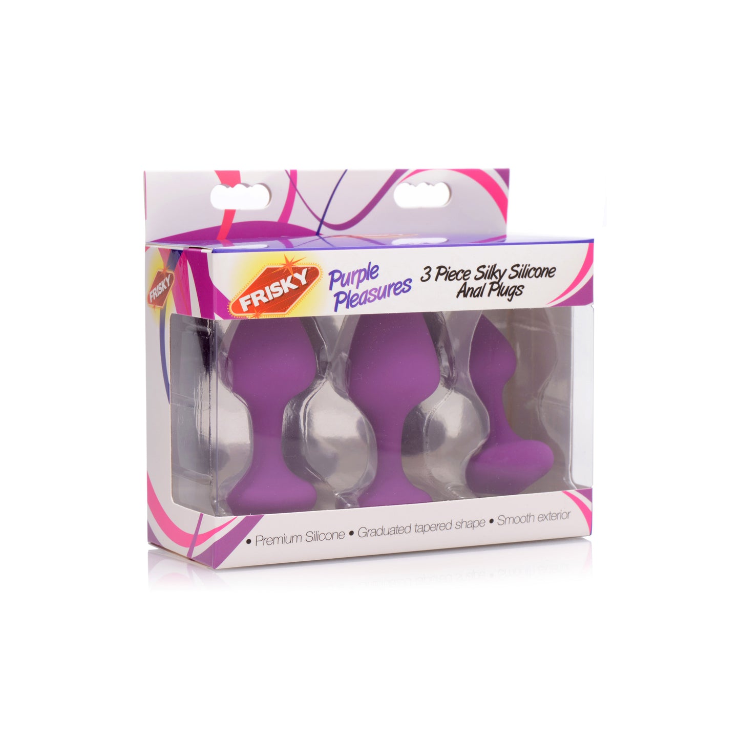 Purple Pleasures 3 Piece Silicone Anal Plugs