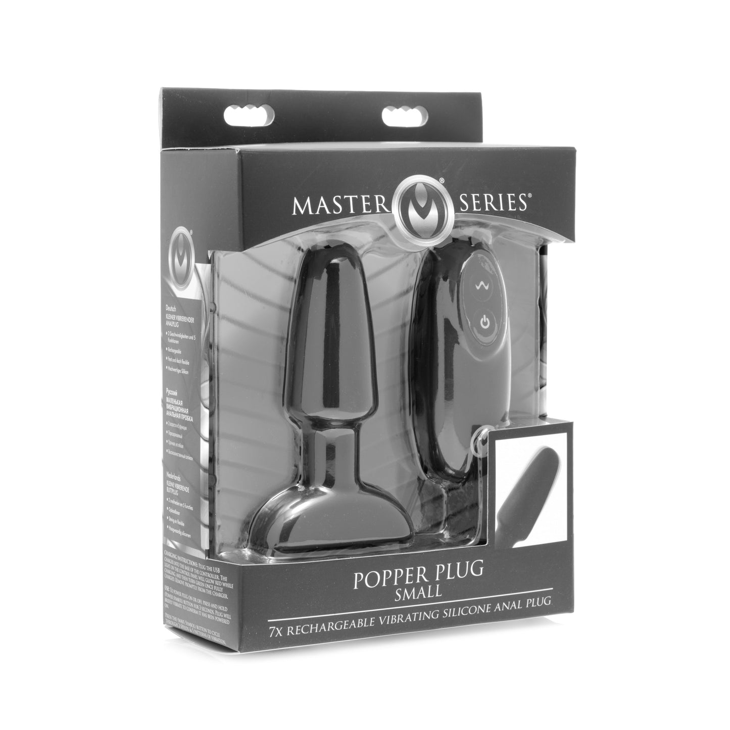 Popper Plug 7x Rechargeable Vibrating Silicone Anal Plug- Small