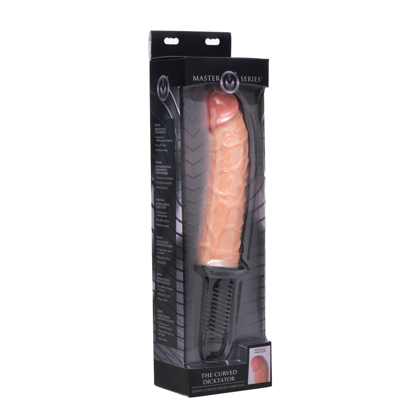 The Curved Dicktator 13 Mode Vibrating Giant Dildo Thruster - Flesh