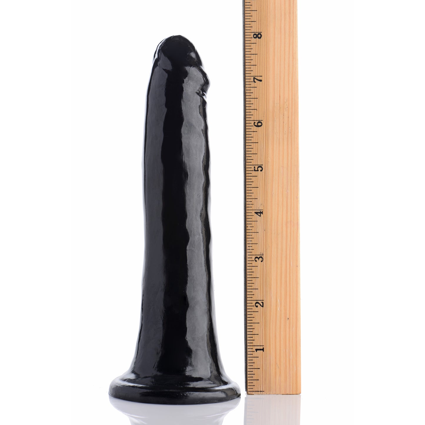 8 Inch Slim Dildo- Black