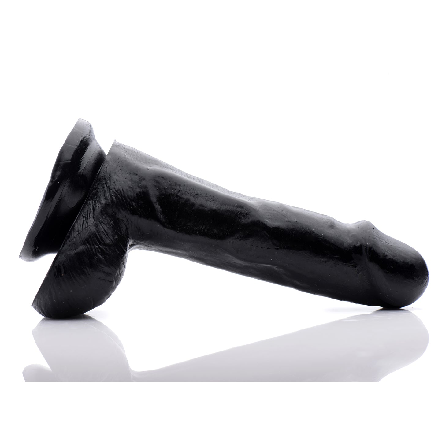 6 Inch Slim Dildo with Balls- Black