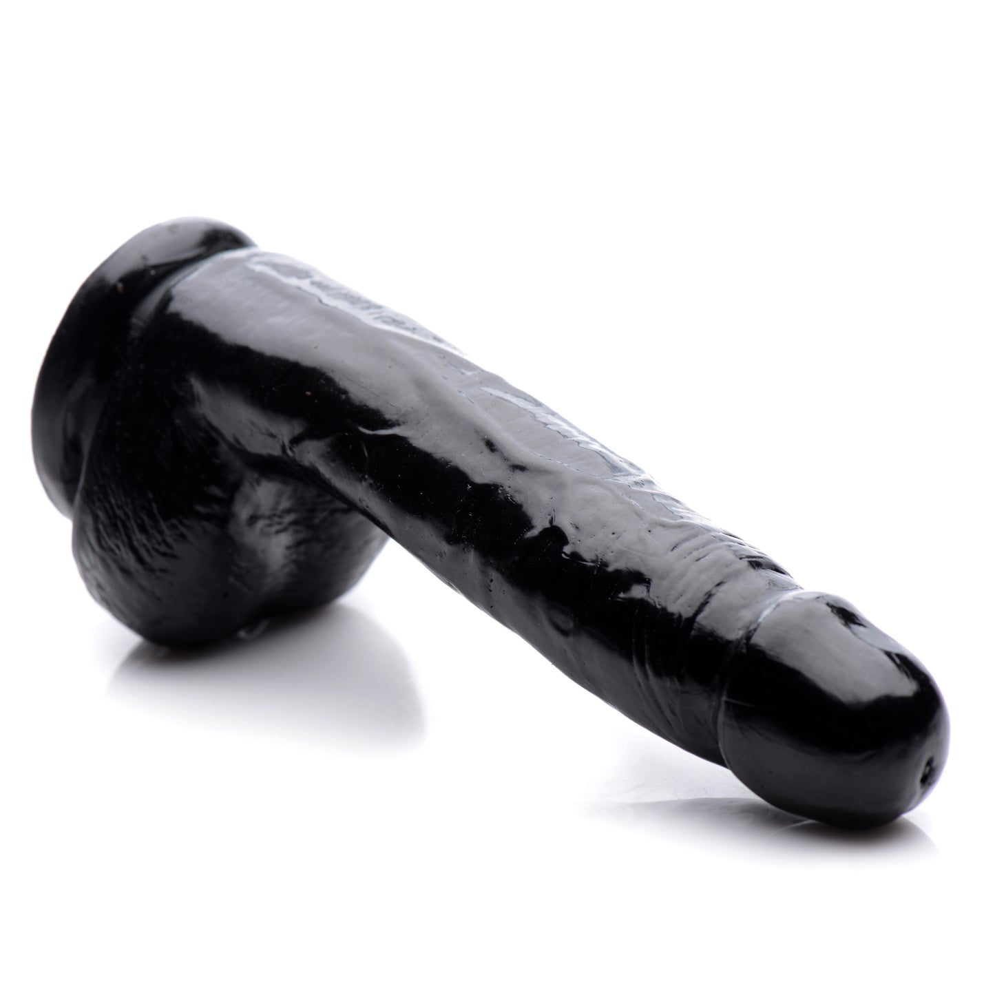 7 Inch Slim Dildo with Balls- Black