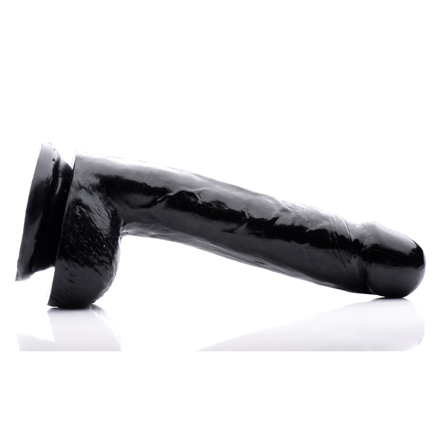 7 Inch Slim Dildo with Balls- Black