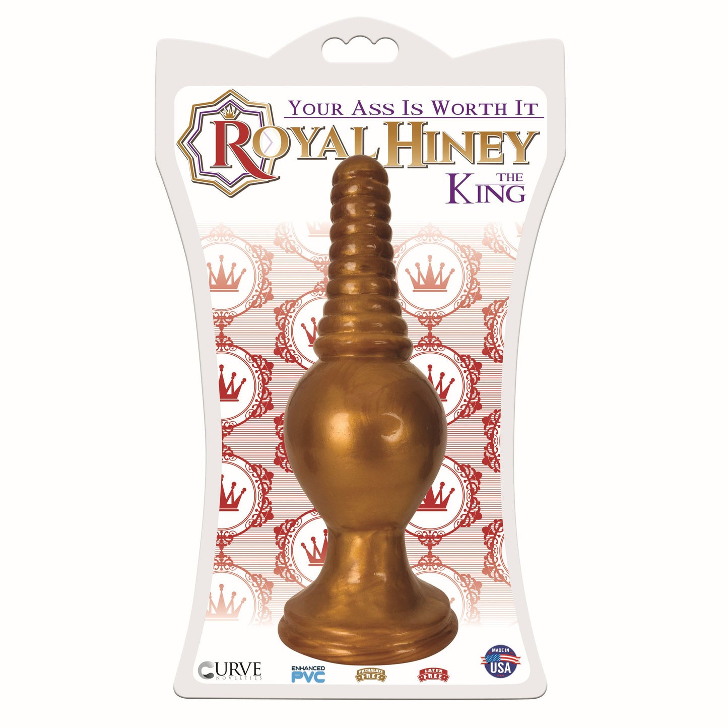 The King Ribbed Tip Anal Plug – Gold