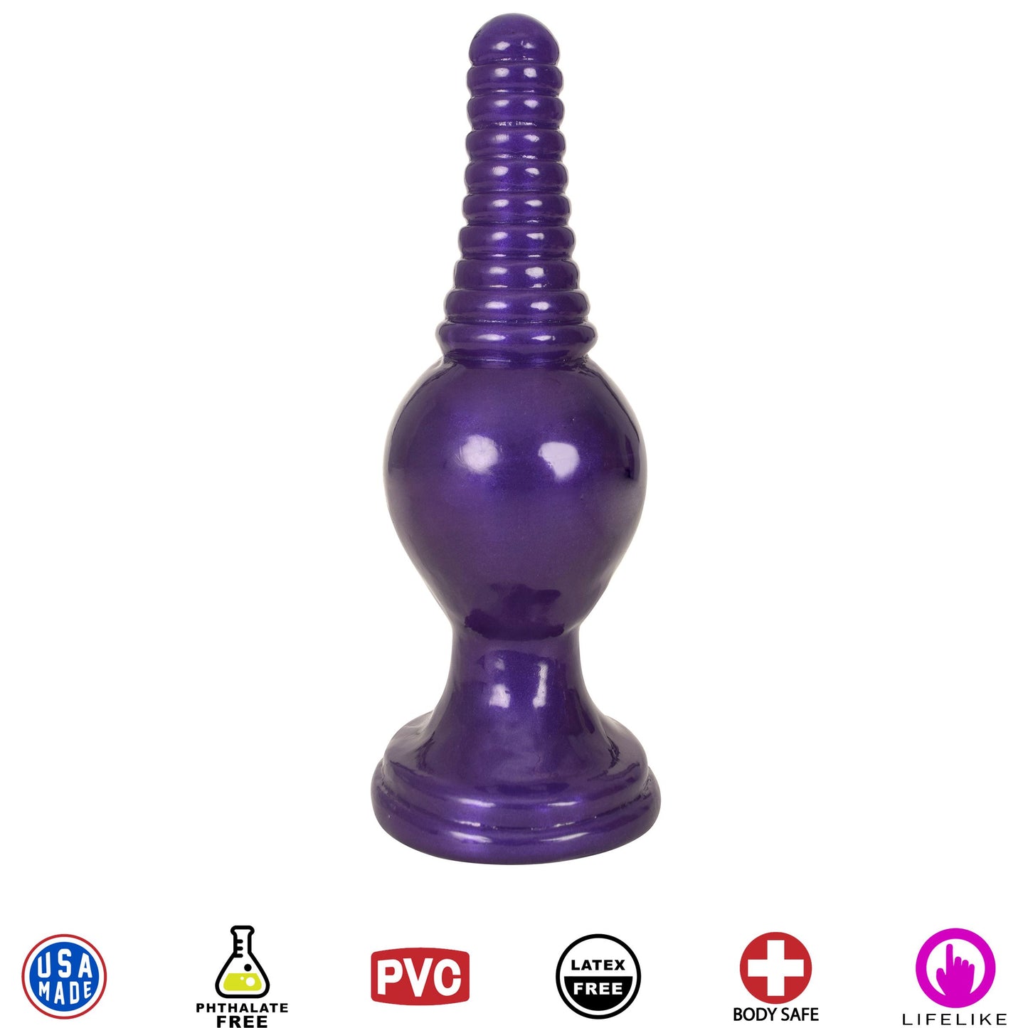 The King Ribbed Tip Anal Plug – Purple