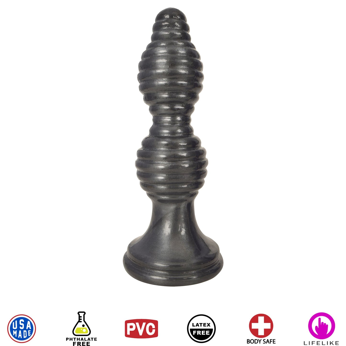 The Queen Ribbed Anal Plug – Black