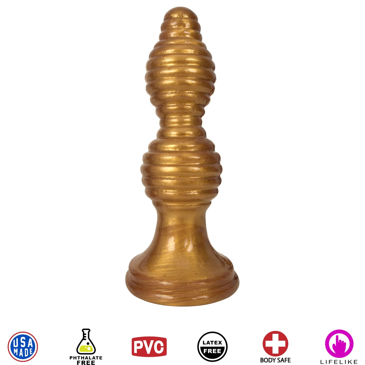 The Queen Ribbed Anal Plug – Gold