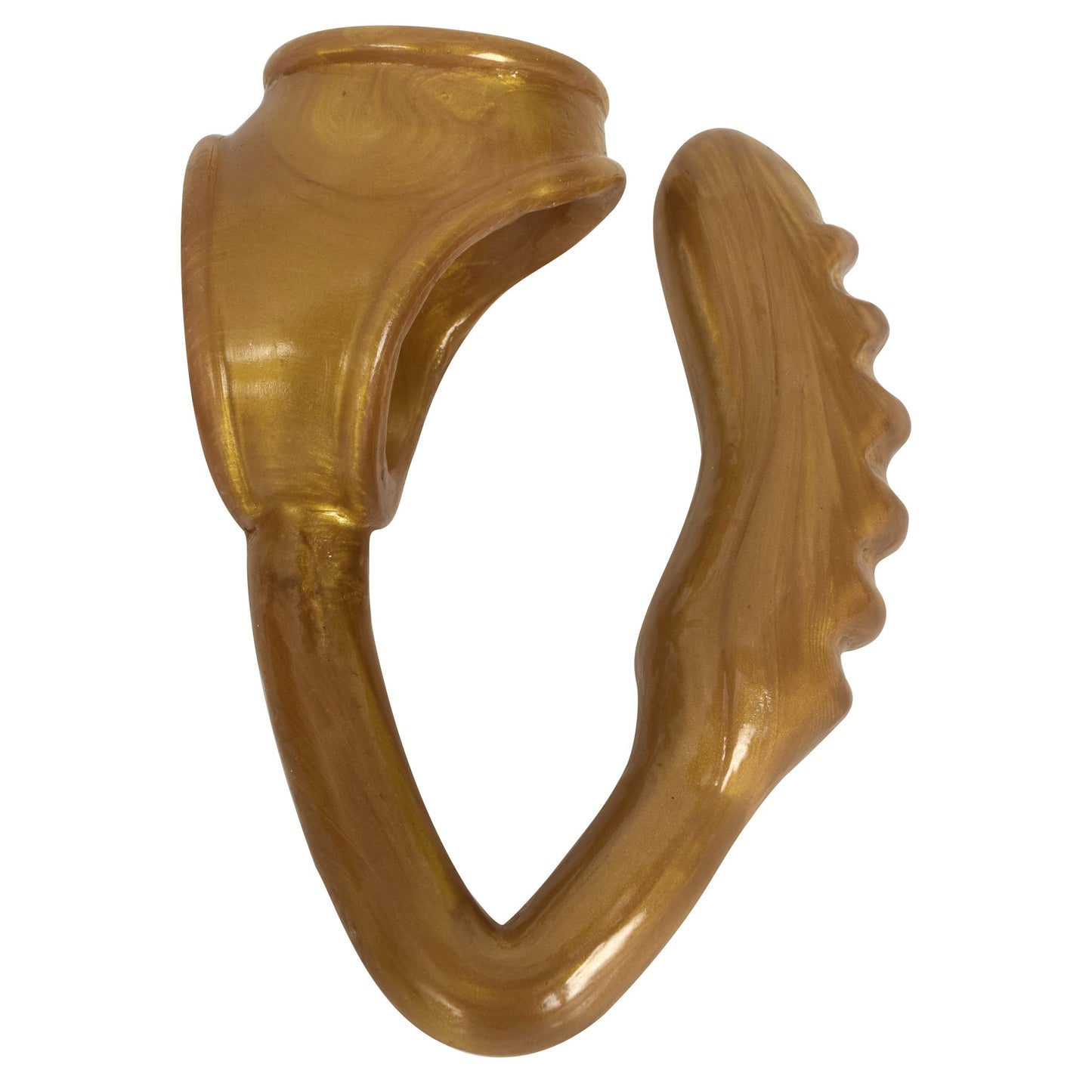 The Duke Cock and Ball Ring with Anal Plug -Gold