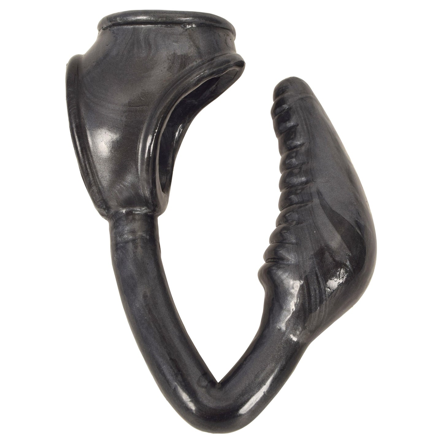 The Earl Cock and Ball Ring with Anal Plug -Black