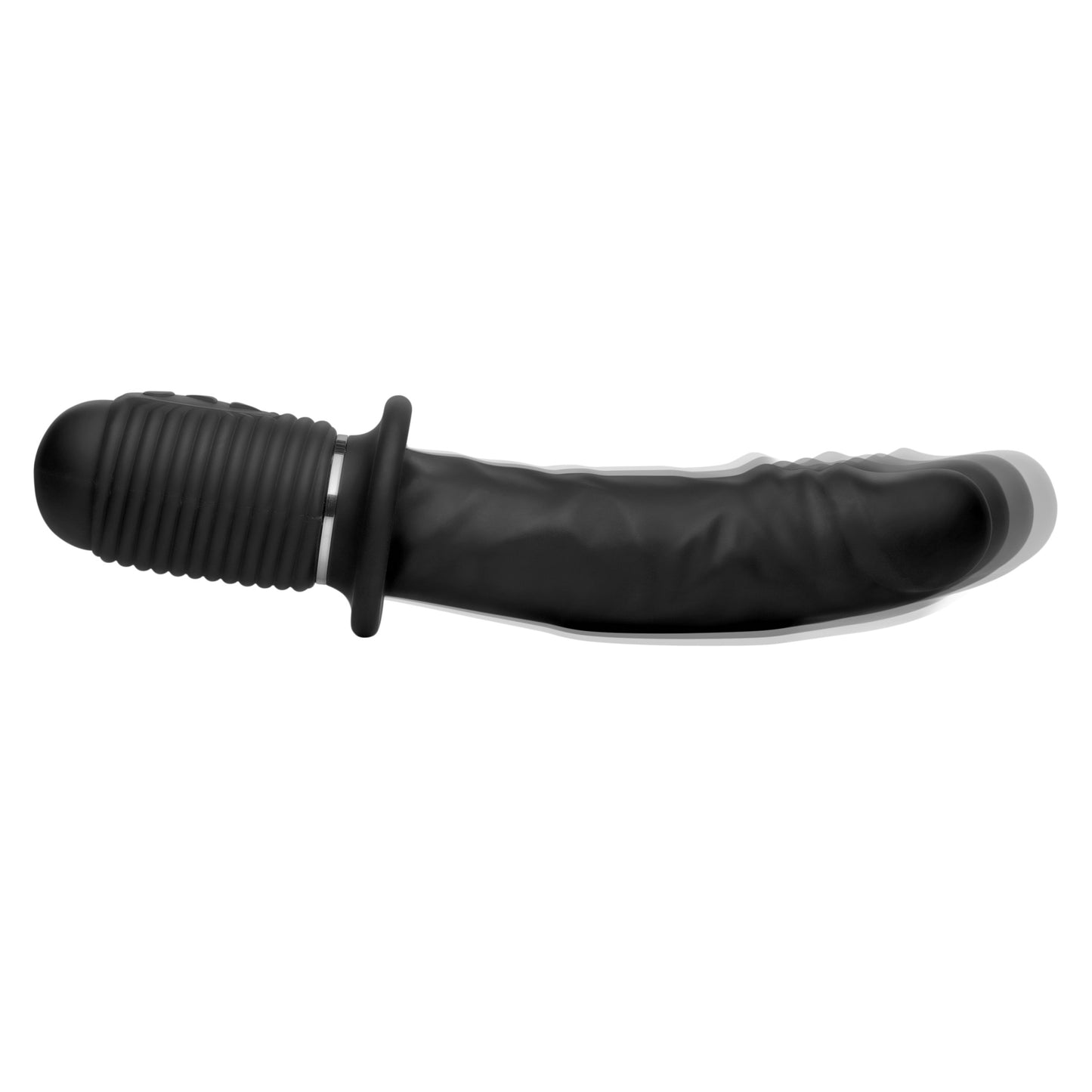 Power Pounder Vibrating and Thrusting Silicone Dildo - Black