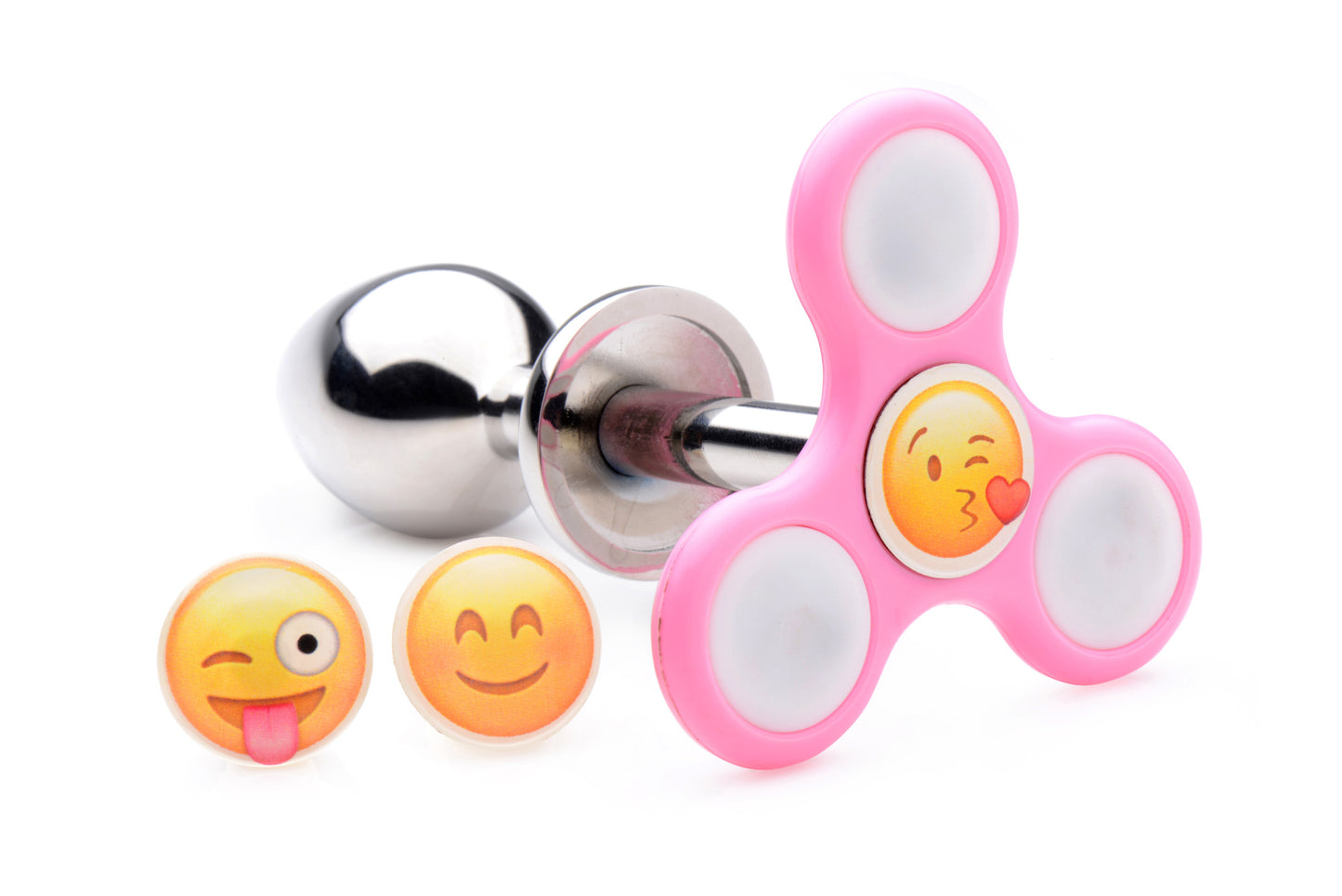 Light Up Emoji Fidget Spinner Butt Plug