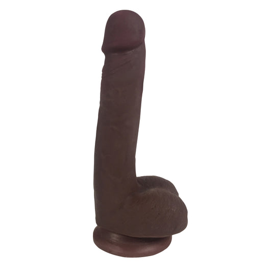 Easy Riders 7 Inch Dual Density Dildo With Balls - Brown