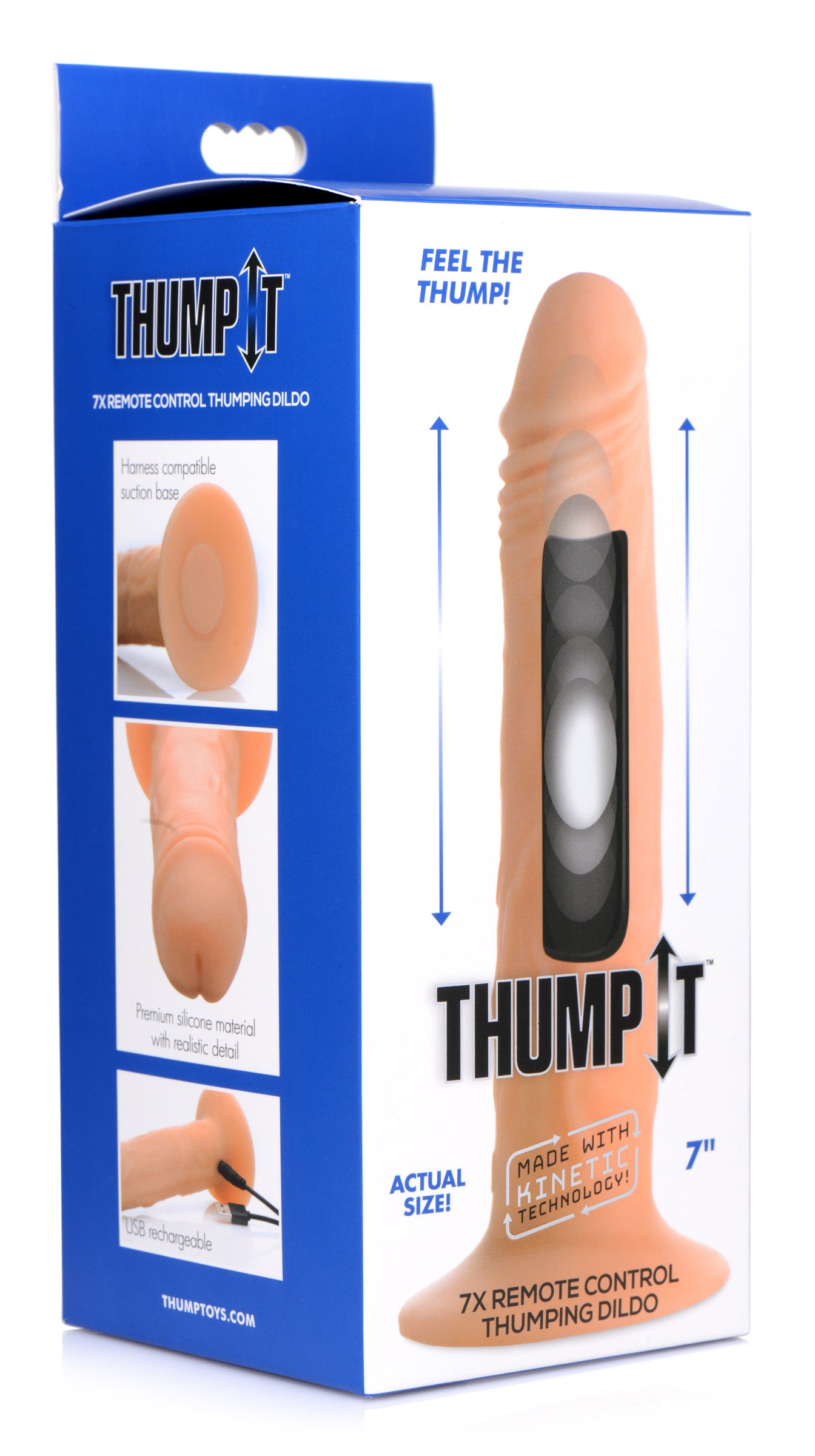 Kinetic Thumping 7X Remote Control Dildo - Small