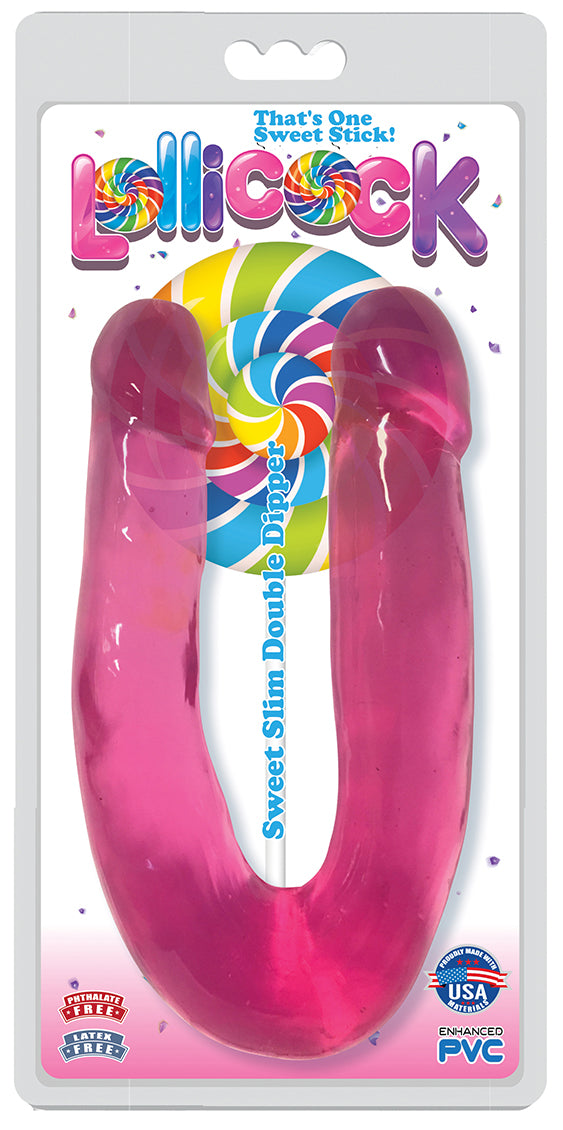 Lollicock Sweet Slim Double Dipper Dildo - Pink