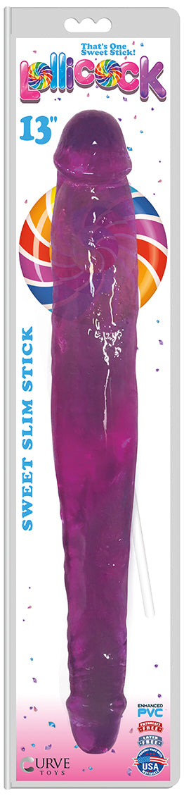 Lollicock Sweet Slim Stick Double Dildo - Purple