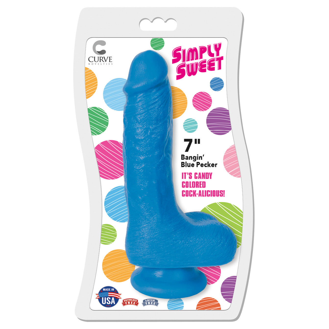 7 Inch Bangin Pecker Dildo - Blue