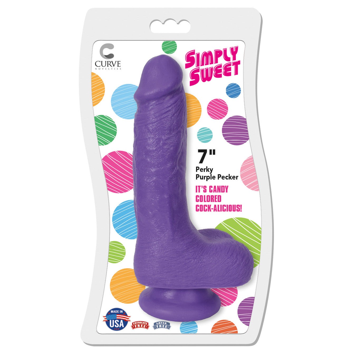 7 Inch Bangin Pecker Dildo - Purple