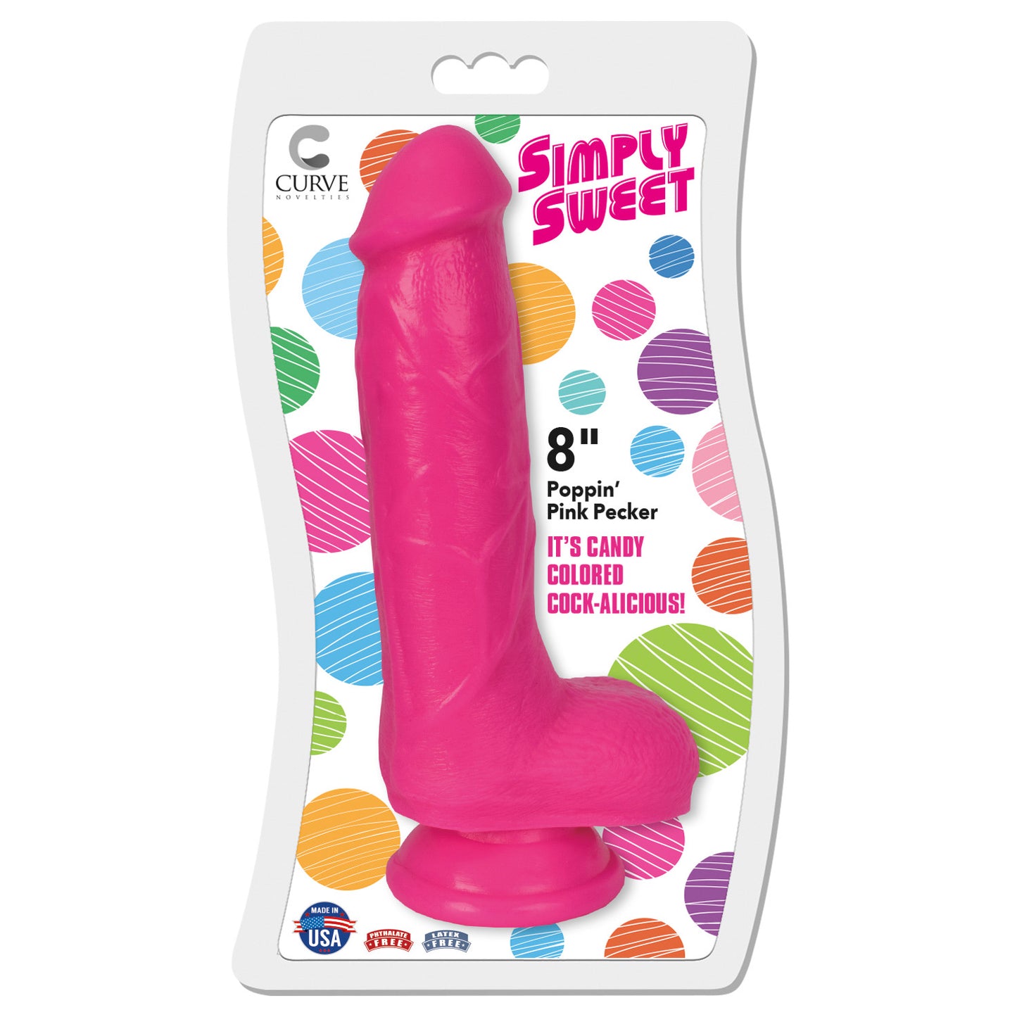 8 Inch Bangin Pecker Dildo - Pink