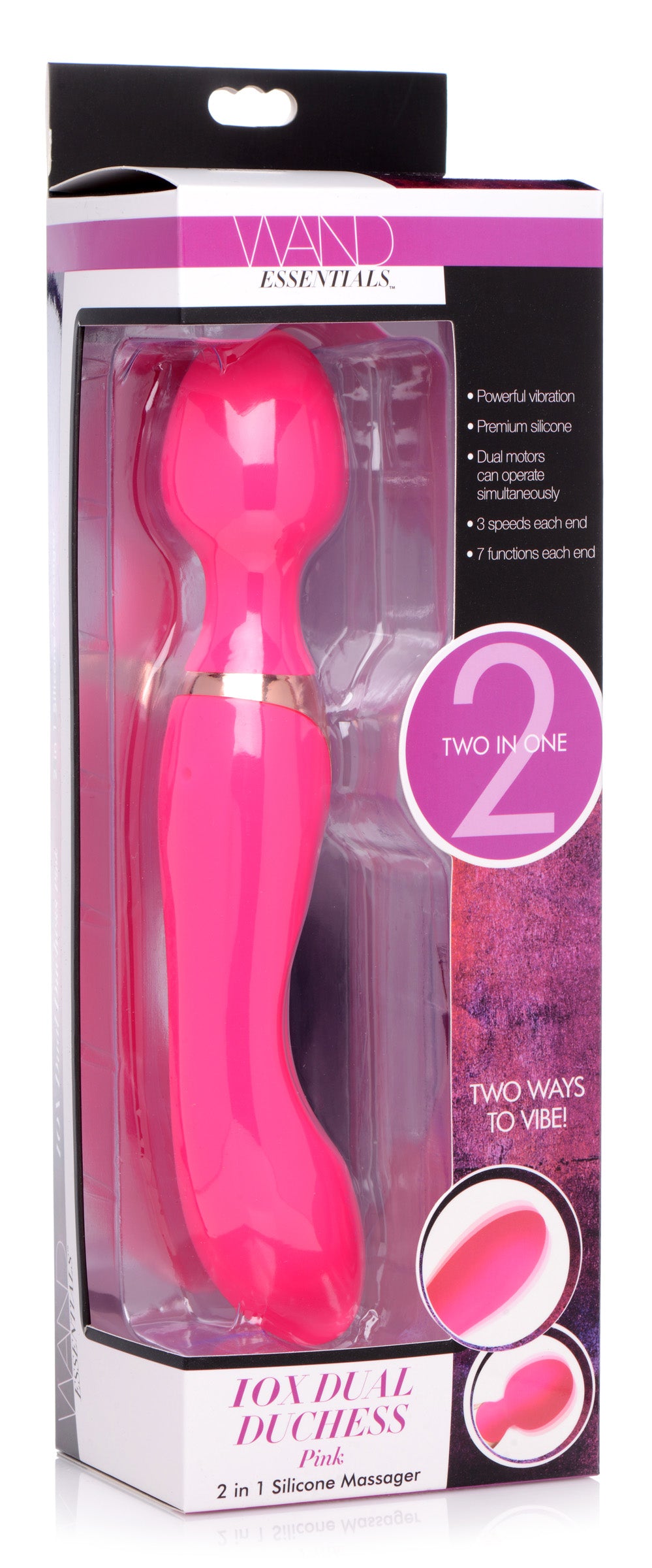 10X Dual Duchess 2-in-1 Silicone Massager - Pink