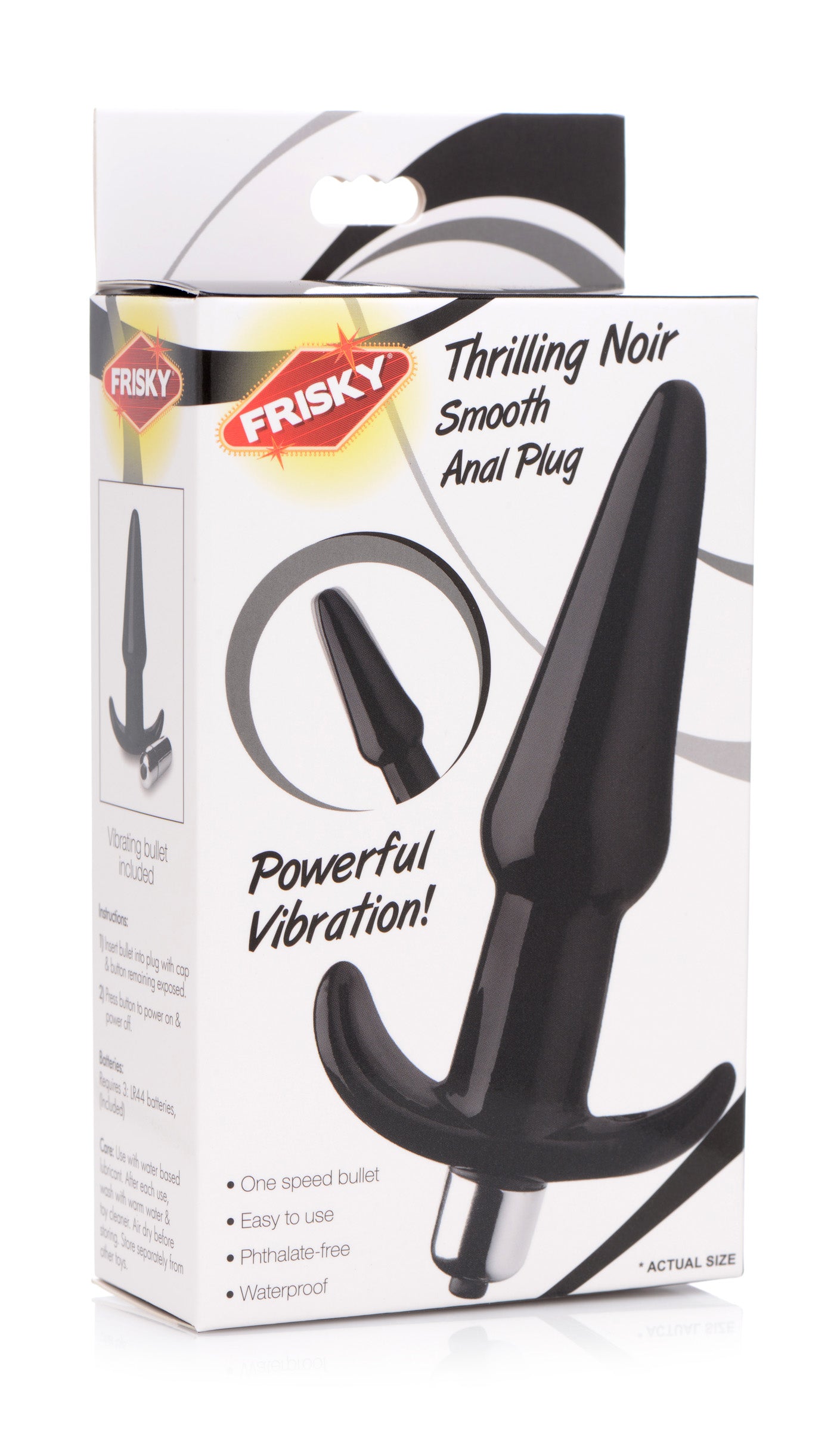 Smooth Vibrating Anal Plug - Black