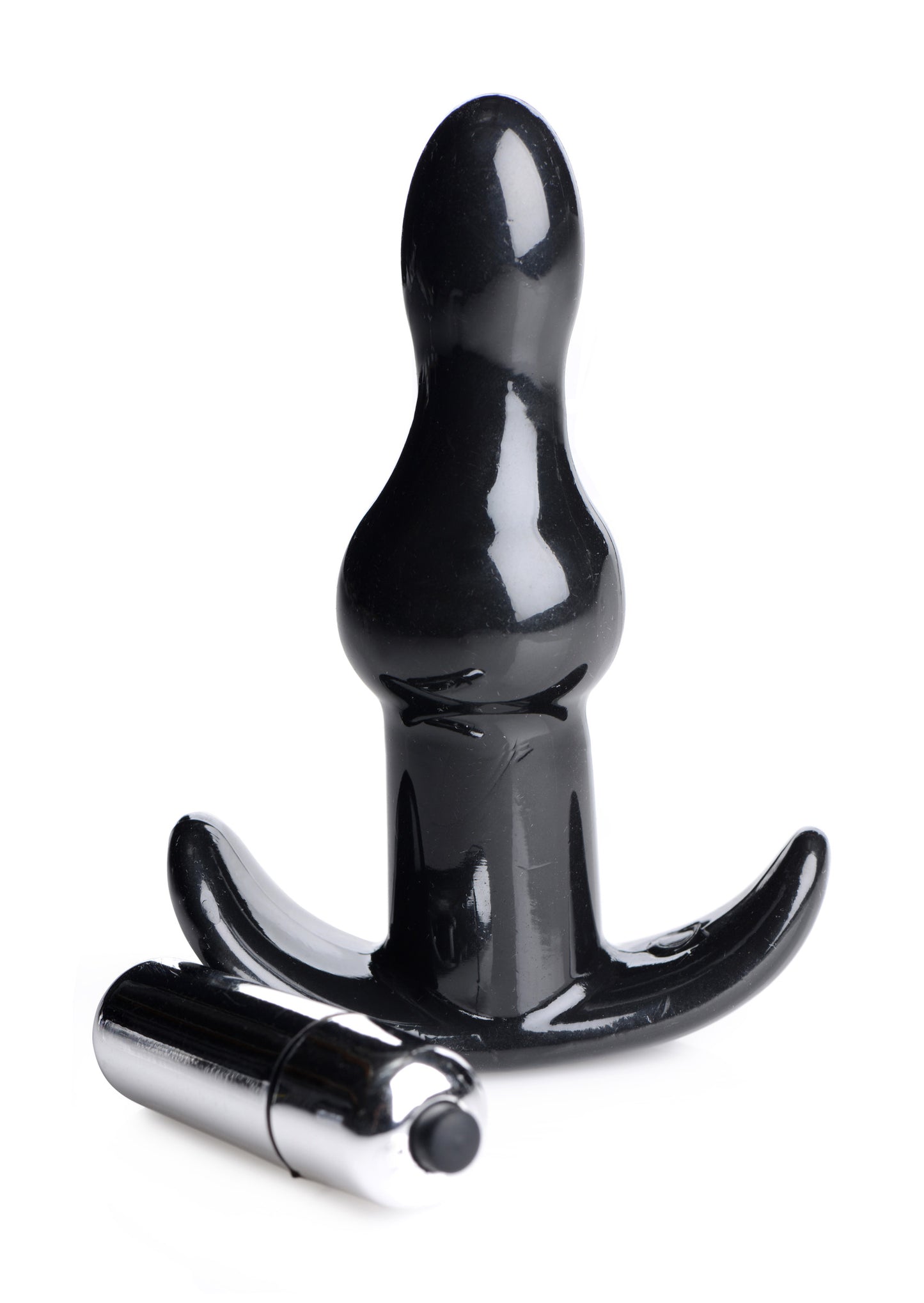 Bumpy Vibrating Anal Plug - Black