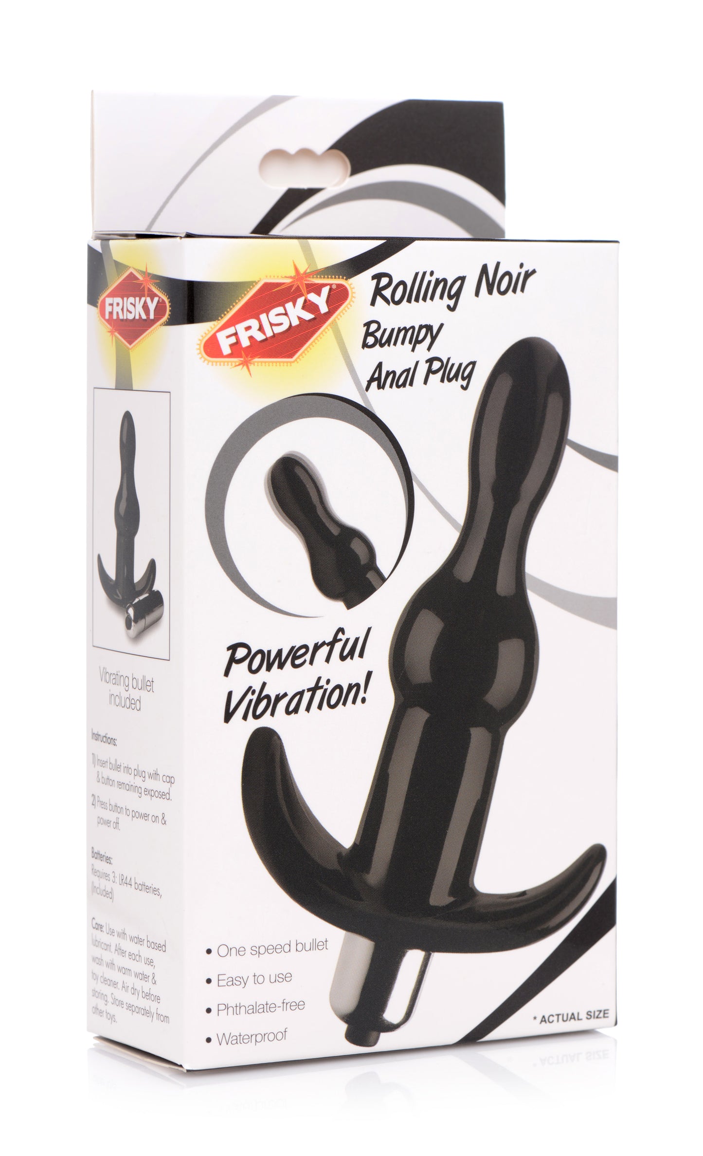 Bumpy Vibrating Anal Plug - Black