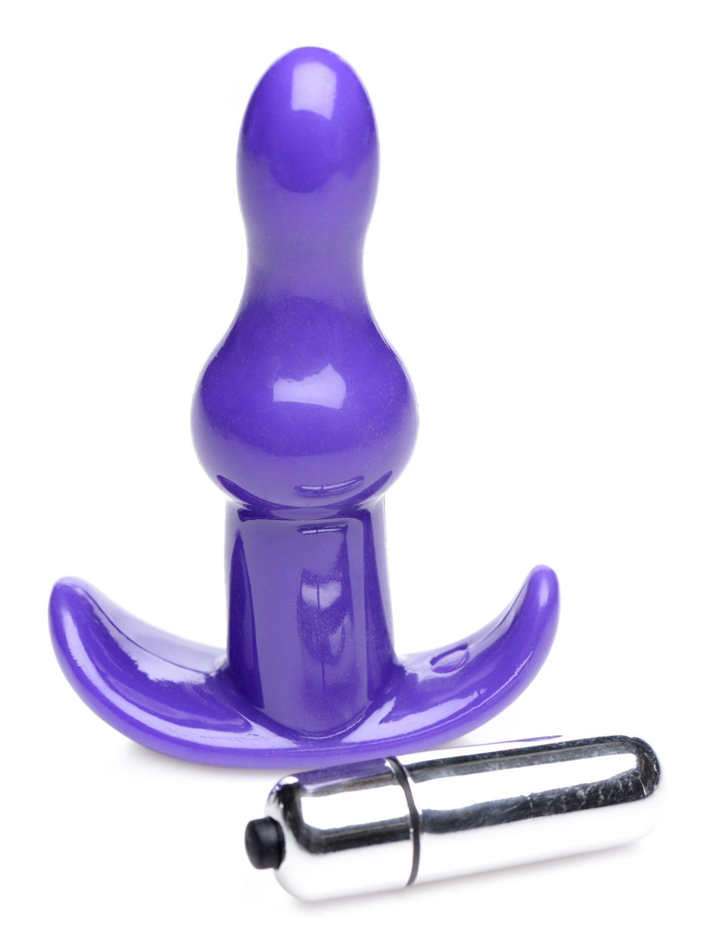 Bumpy Vibrating Anal Plug - Purple