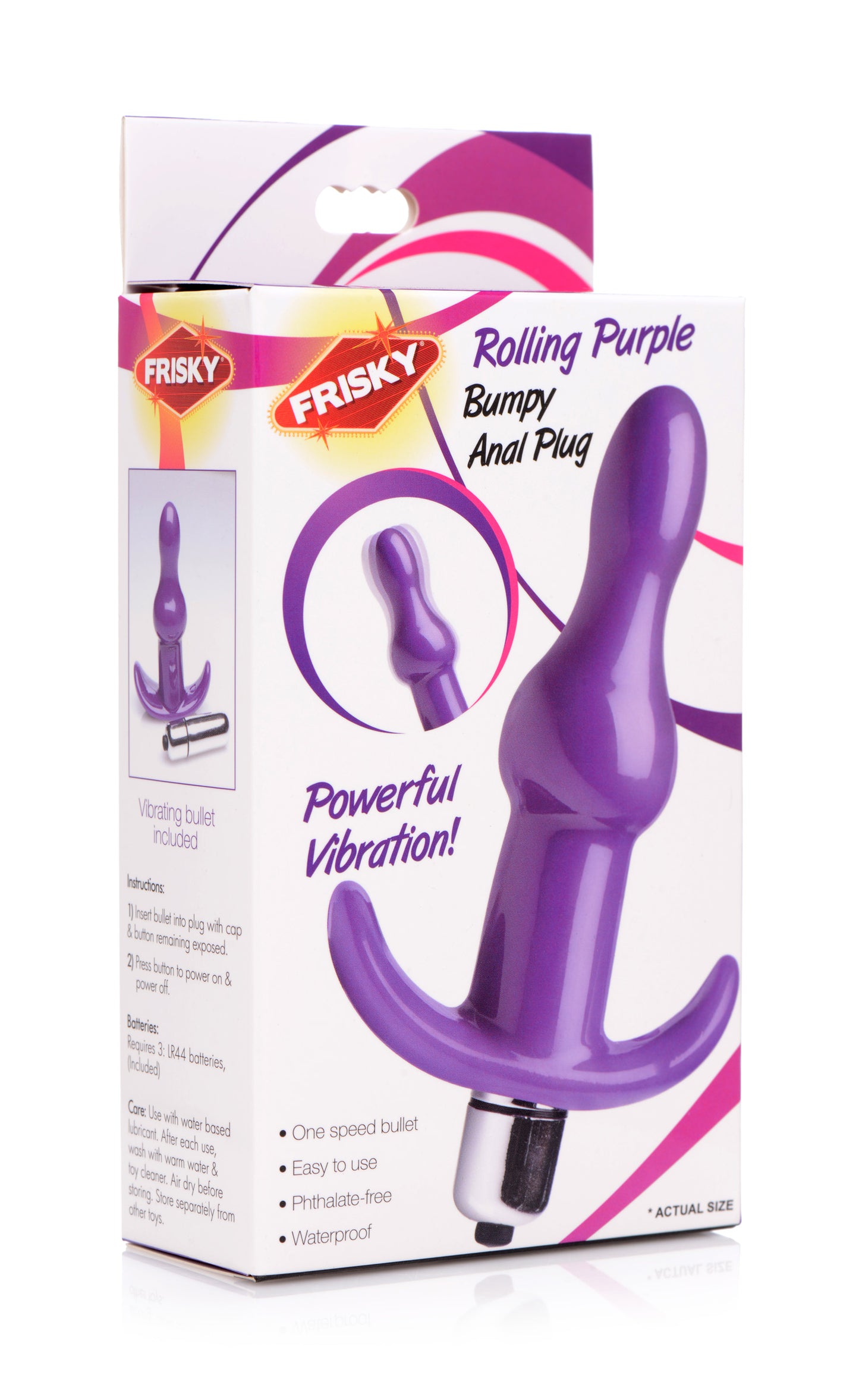 Bumpy Vibrating Anal Plug - Purple