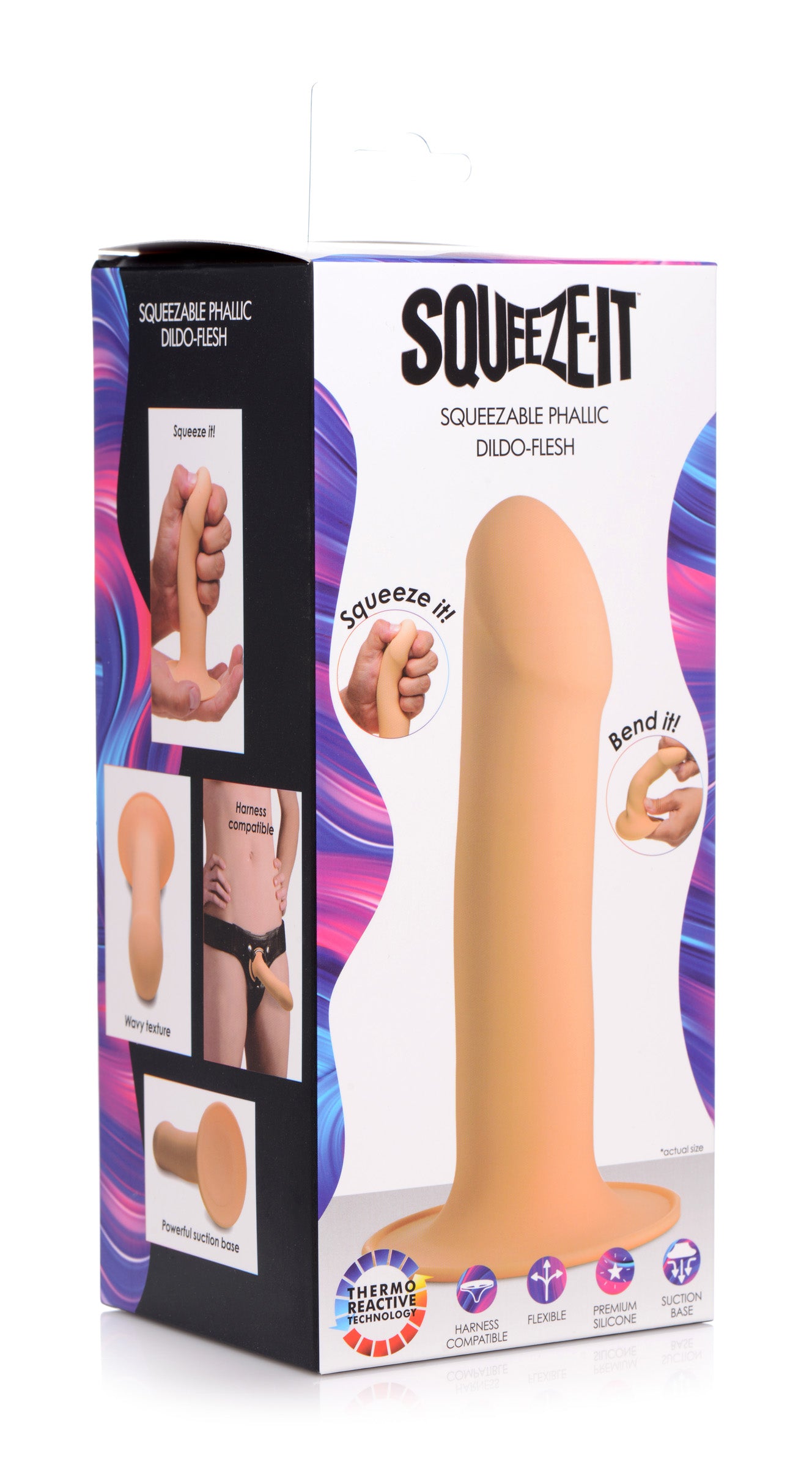 Squeezable Phallic Dildo - Beige