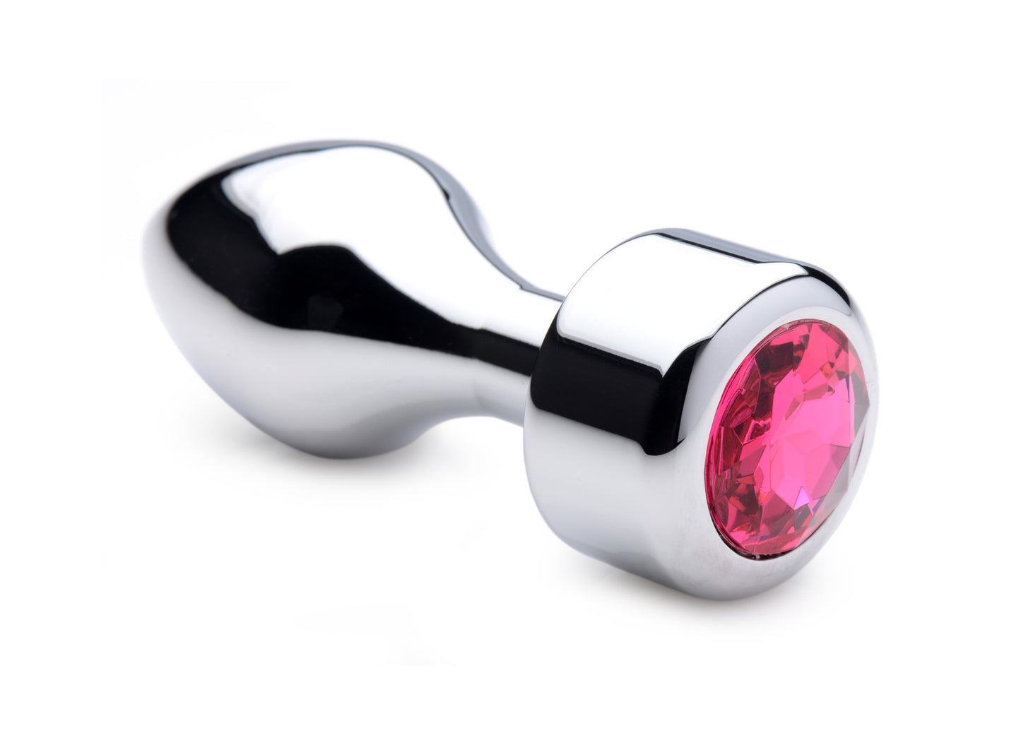 Hot Pink Gem Weighted Anal Plug - Large