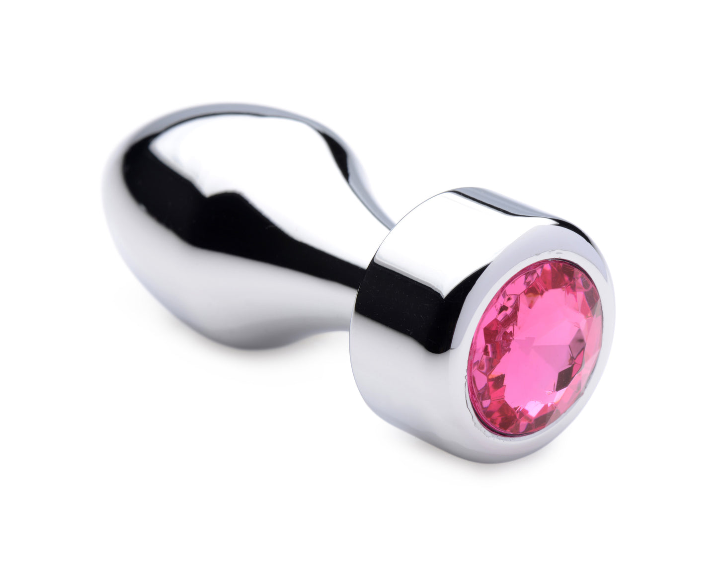 Hot Pink Gem Weighted Anal Plug - Small