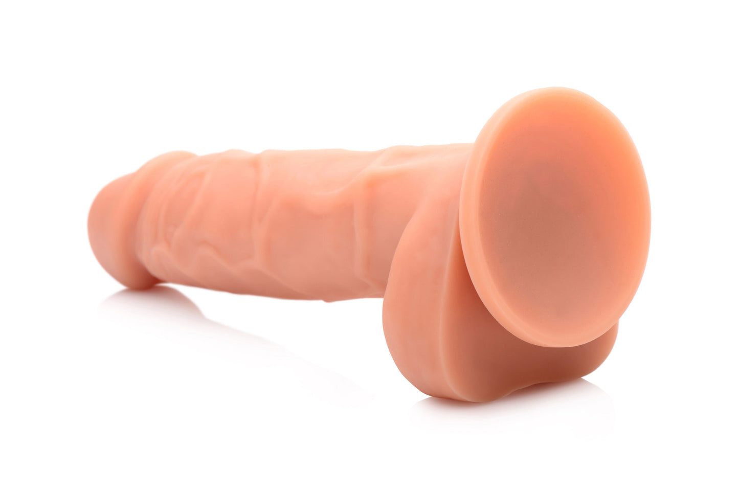 Power Pecker 7 Inch Silicone Dildo with Balls - Flesh