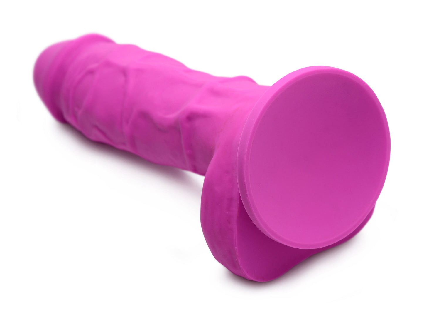 Power Pecker 7 Inch Silicone Dildo with Balls - Pink